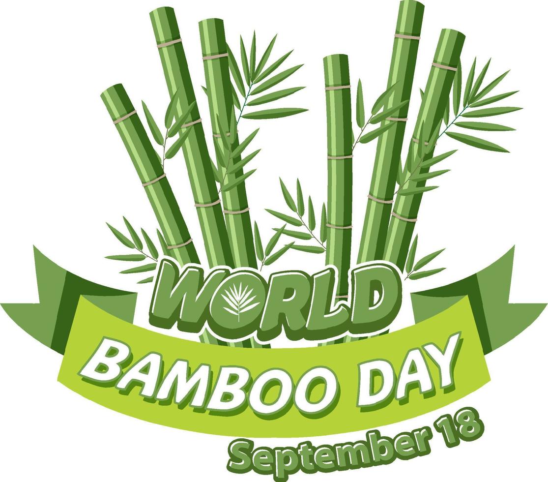 World bamboo day logo banner vector