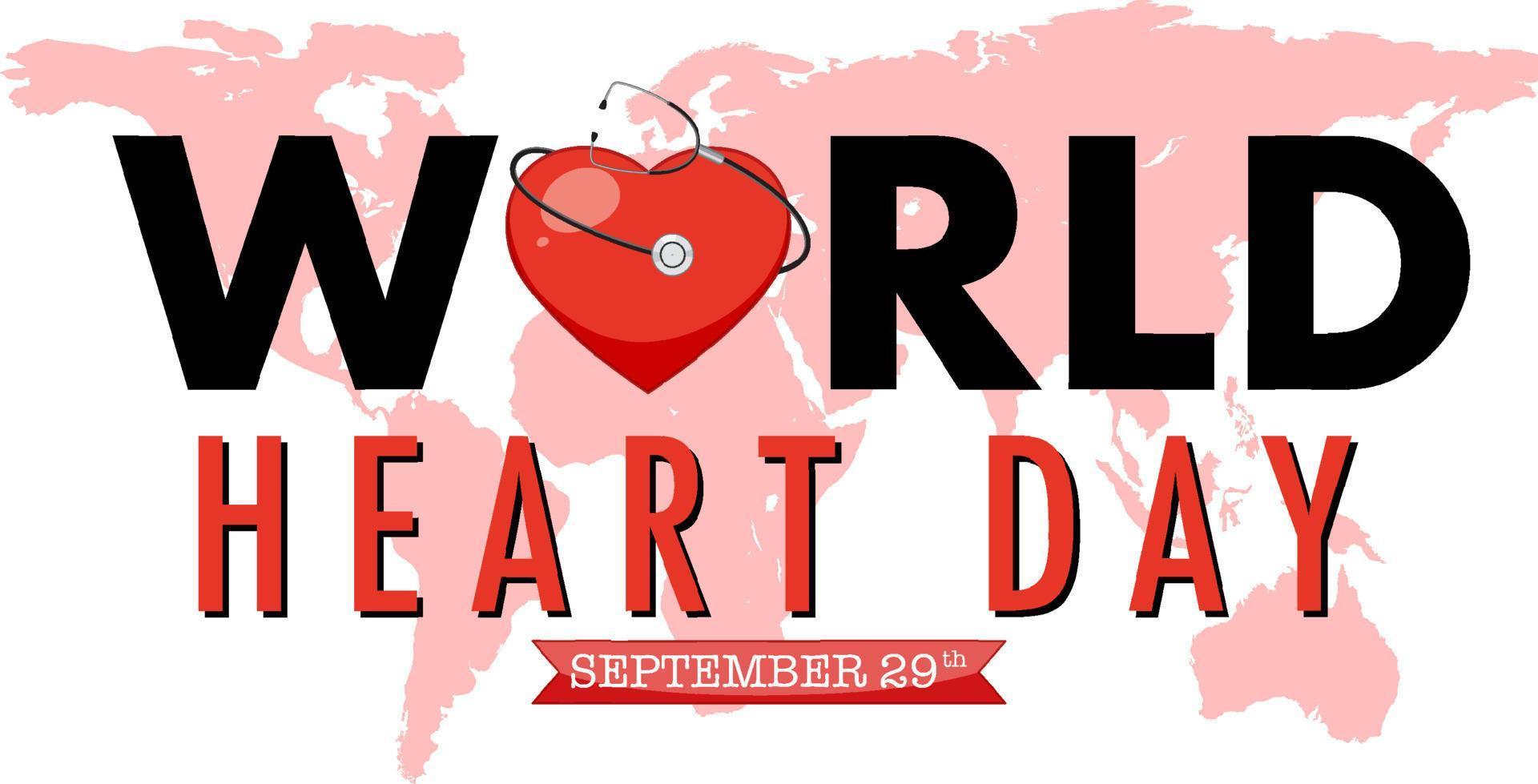 World Heart Day Banner Design vector