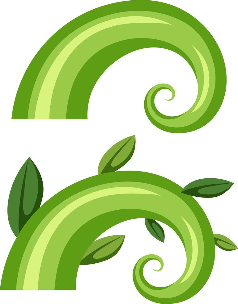 Green plant cartoon isolated vector