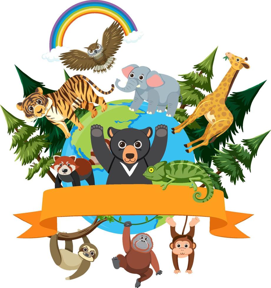 Wild animals around the world vector