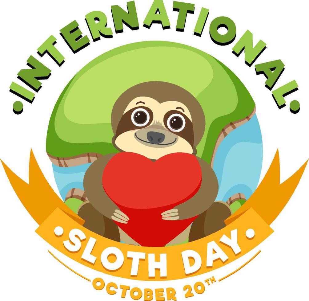 International sloth day banner concept vector