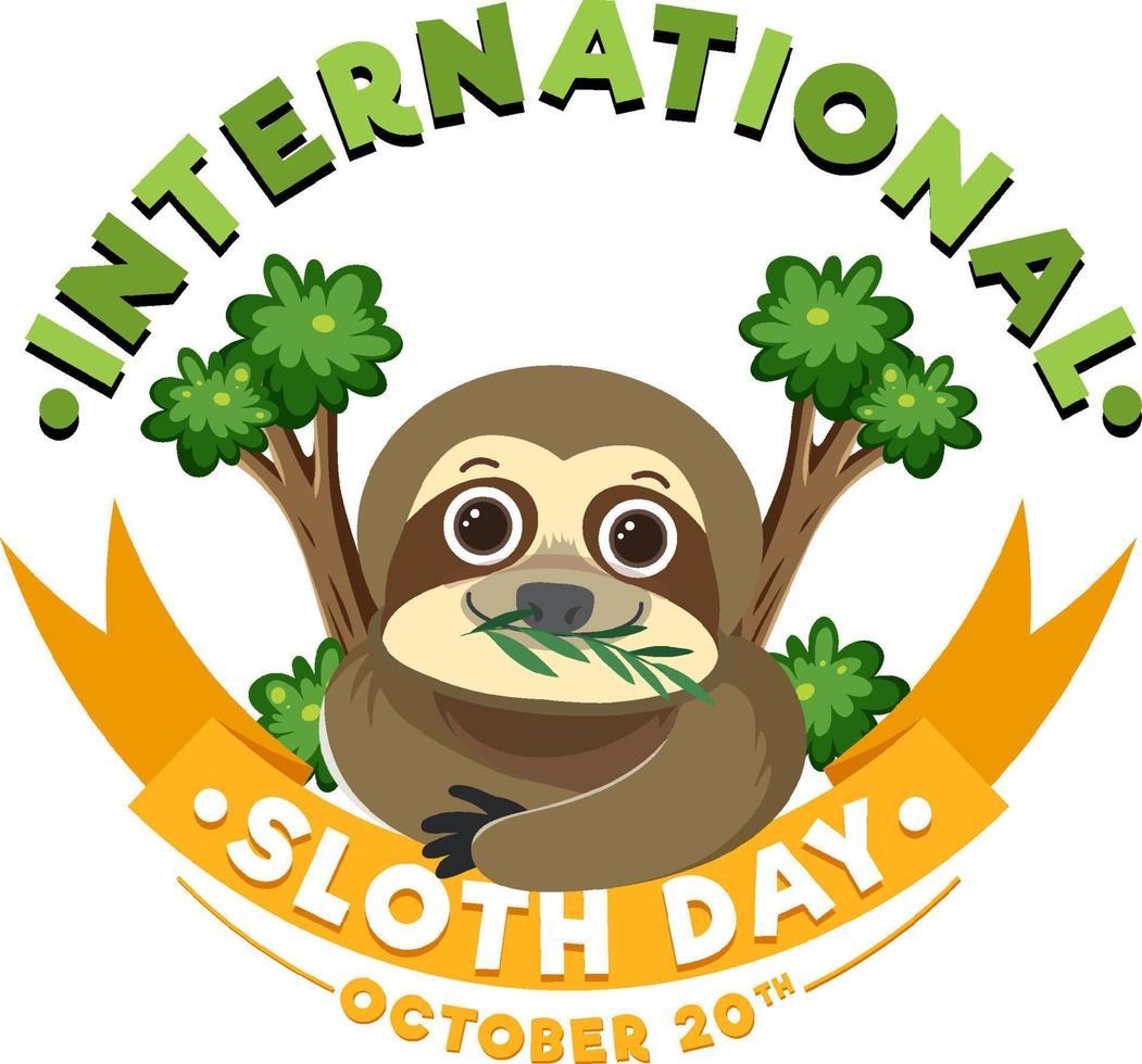 International sloth day banner concept vector