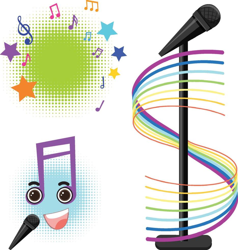 Microphone and musical symbol vector
