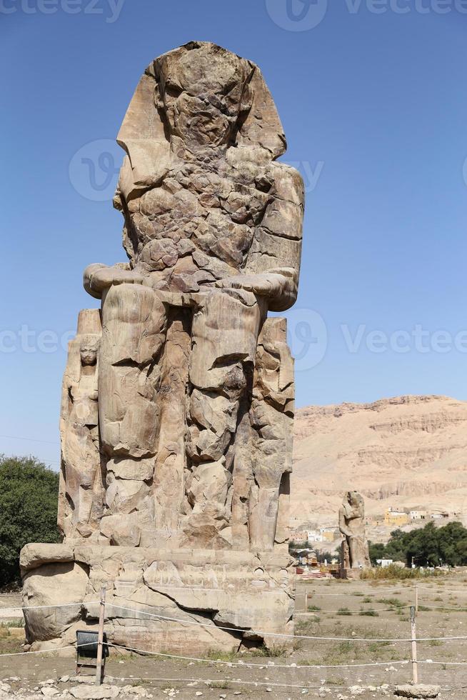 Colossi of Memnon Statue in Luxor, Egypt photo