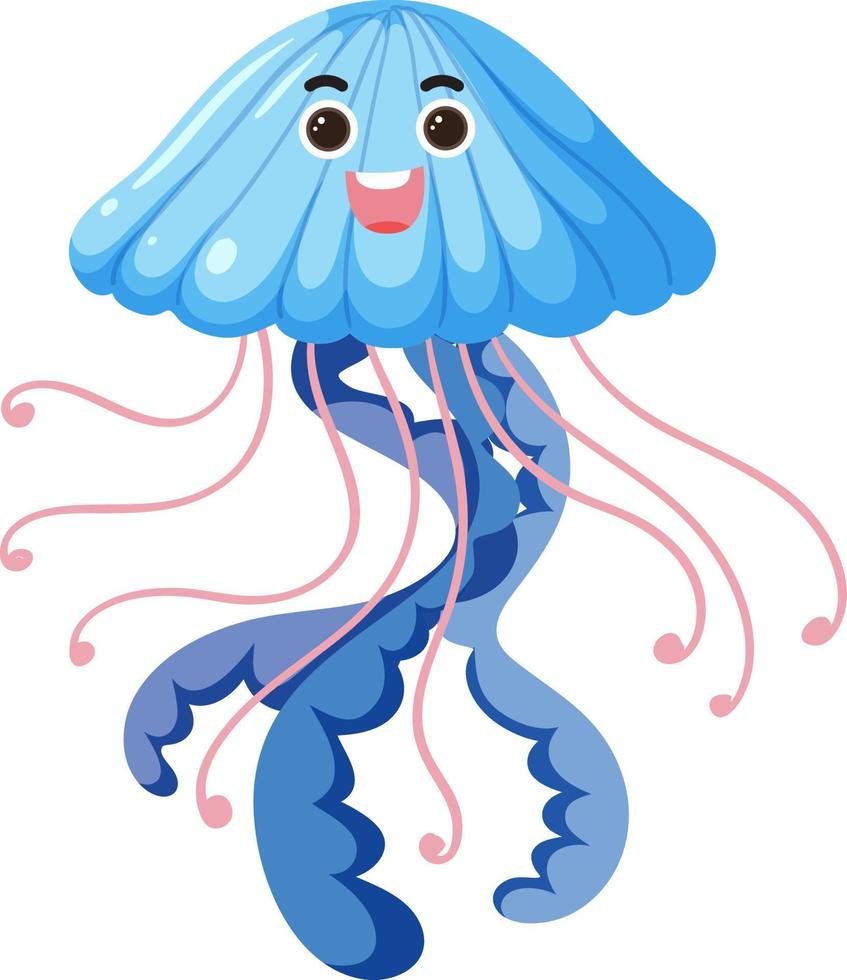 Jellyfish in cartoon style vector