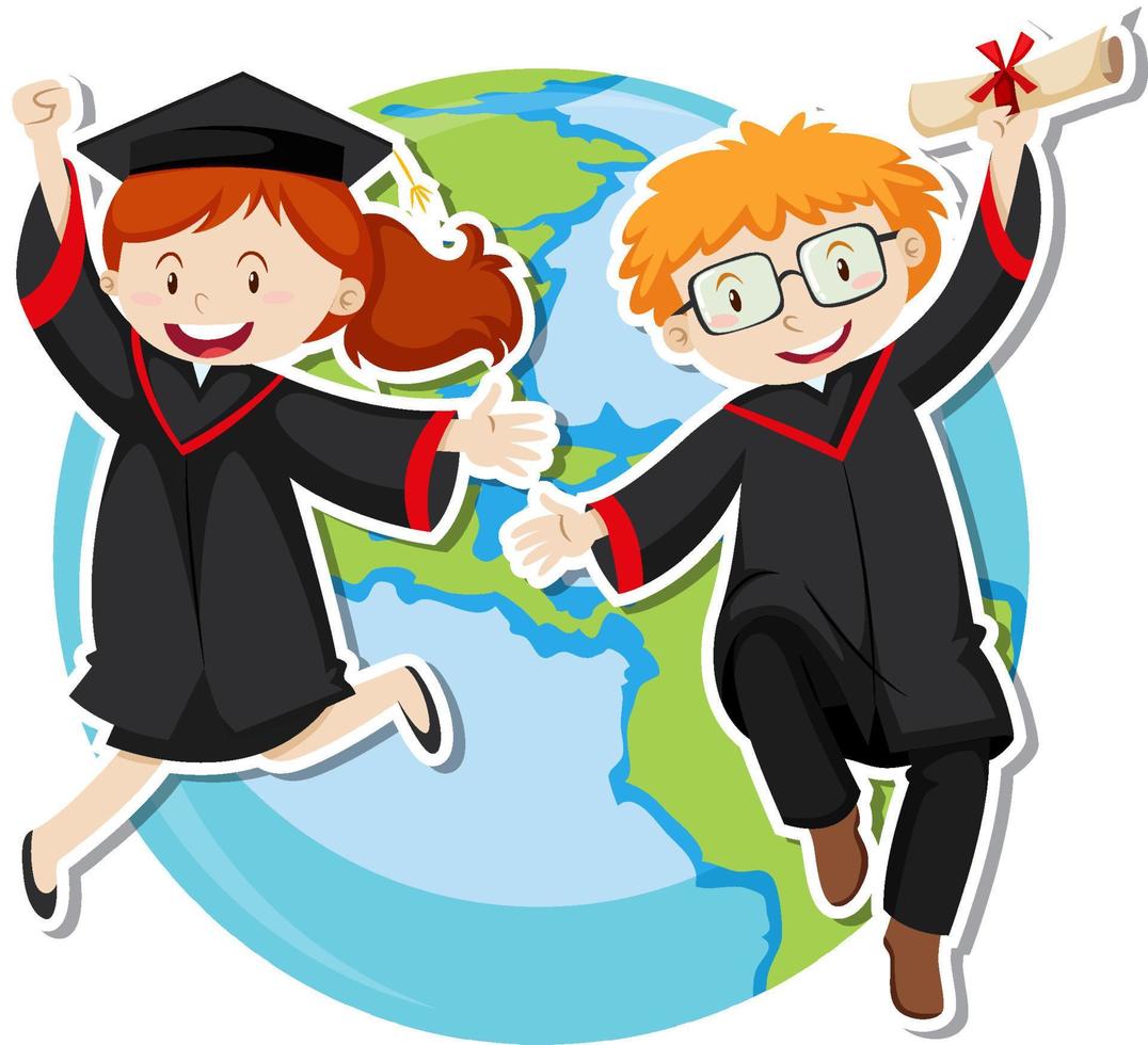 Graduate kids concept vector