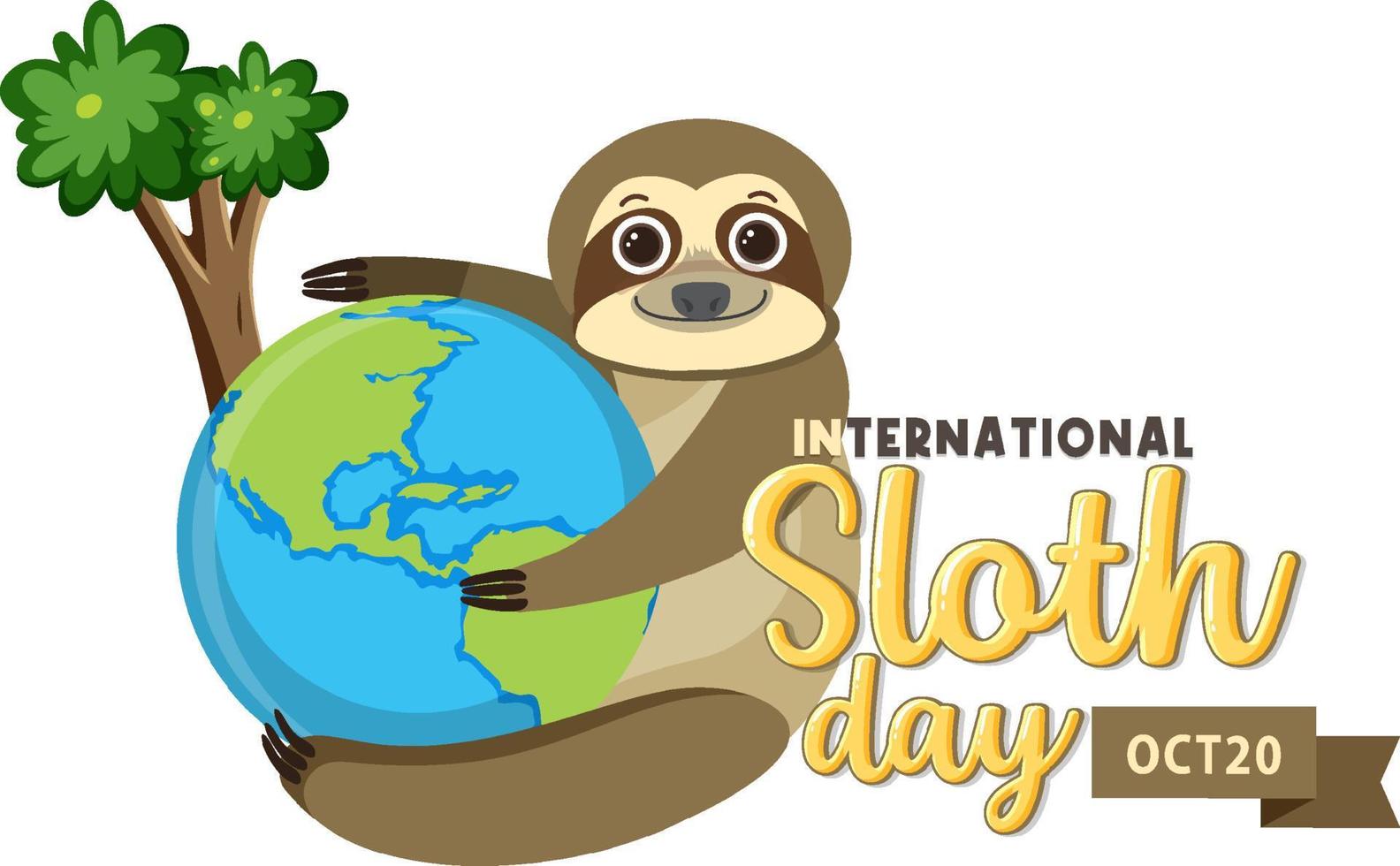 International sloth day banner concept vector
