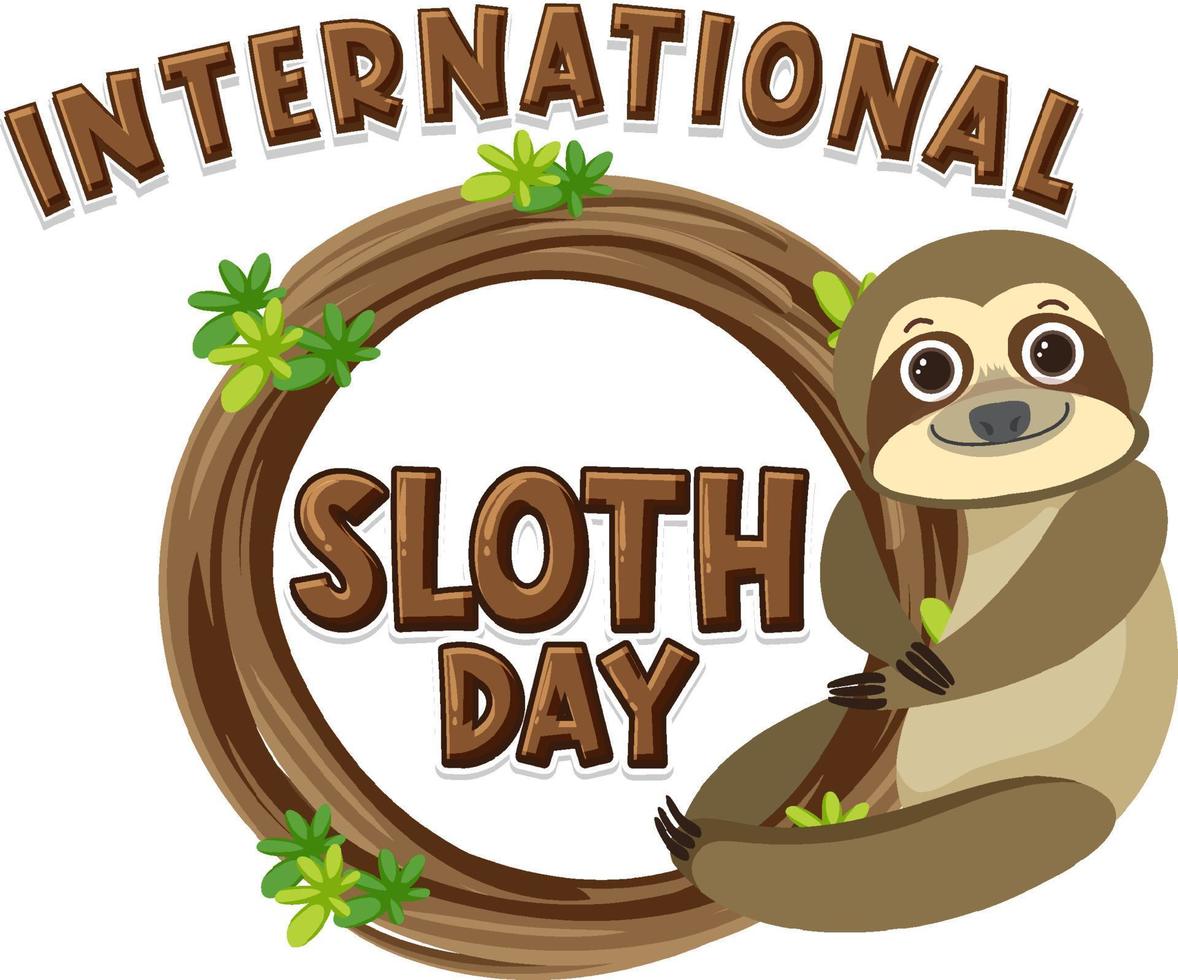 International sloth day banner concept vector