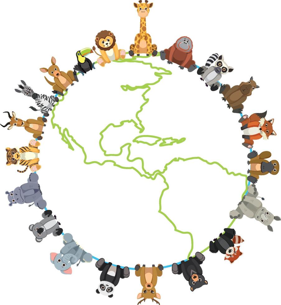 Wild animals around the world vector