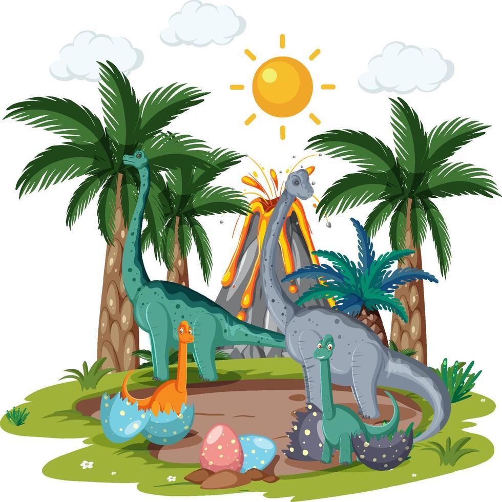 Dinosaur in the forest isolated vector