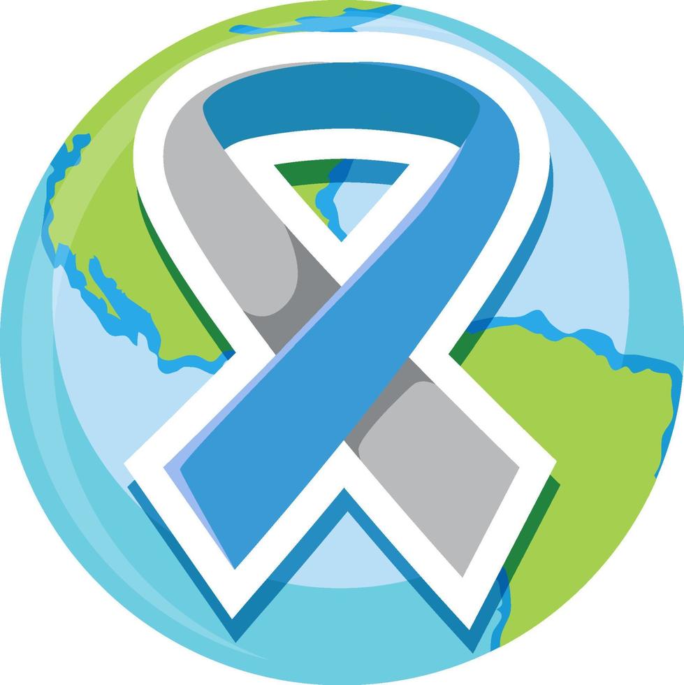 Earth planet with ribbon symbol vector