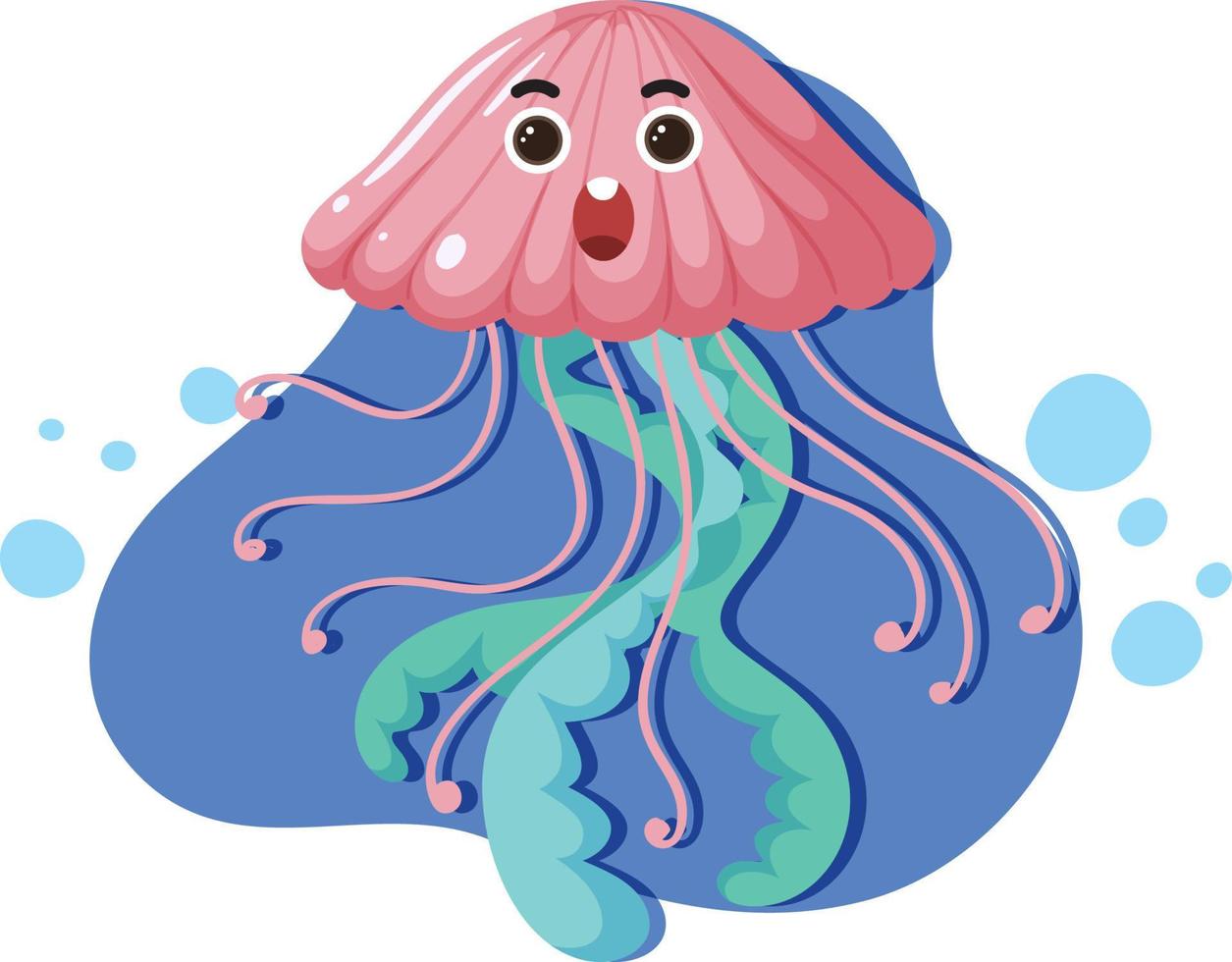 Jellyfish in cartoon style vector