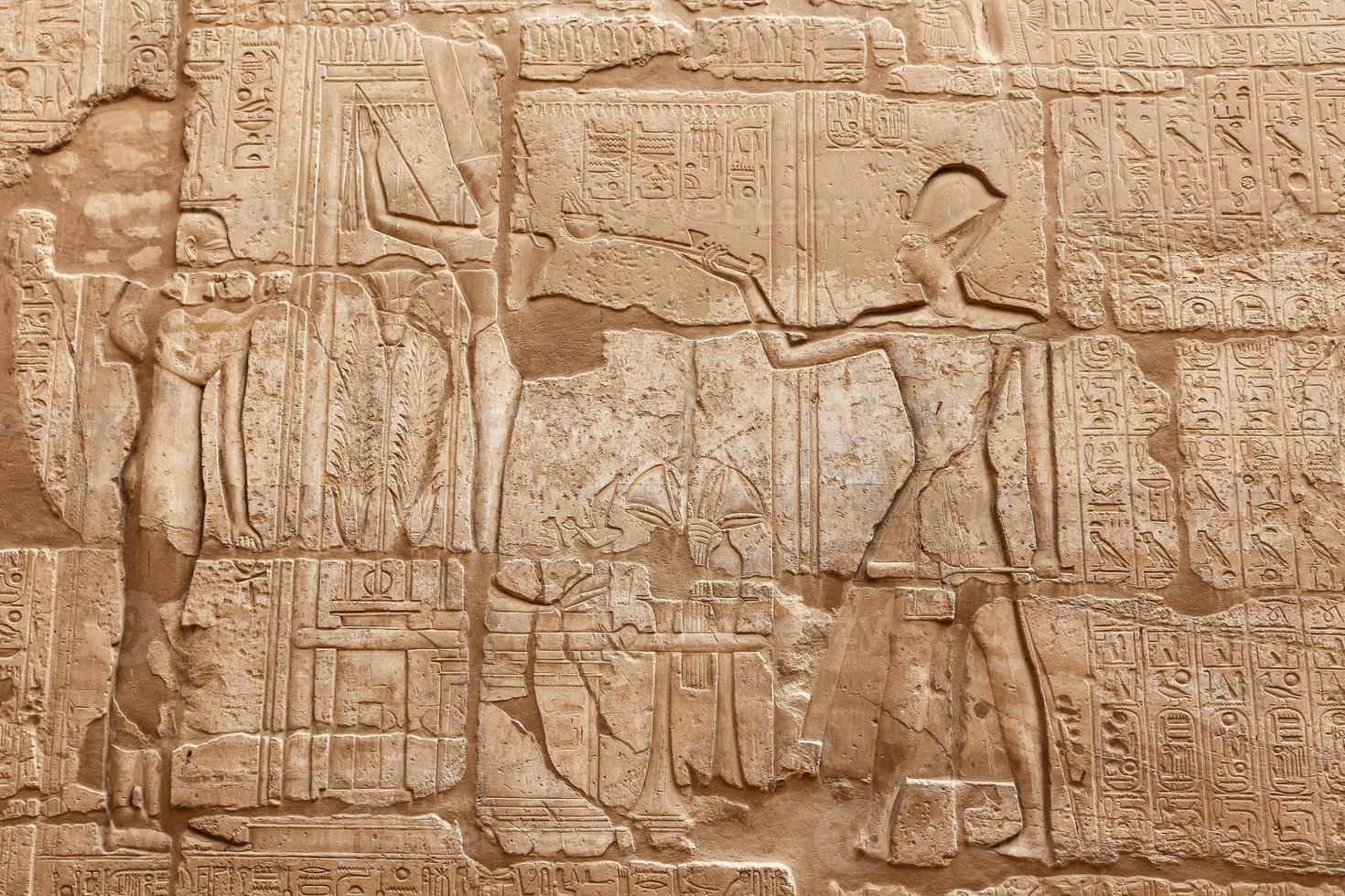 Egyptian Hieroglyphs in Luxor Temple, Luxor, Egypt photo