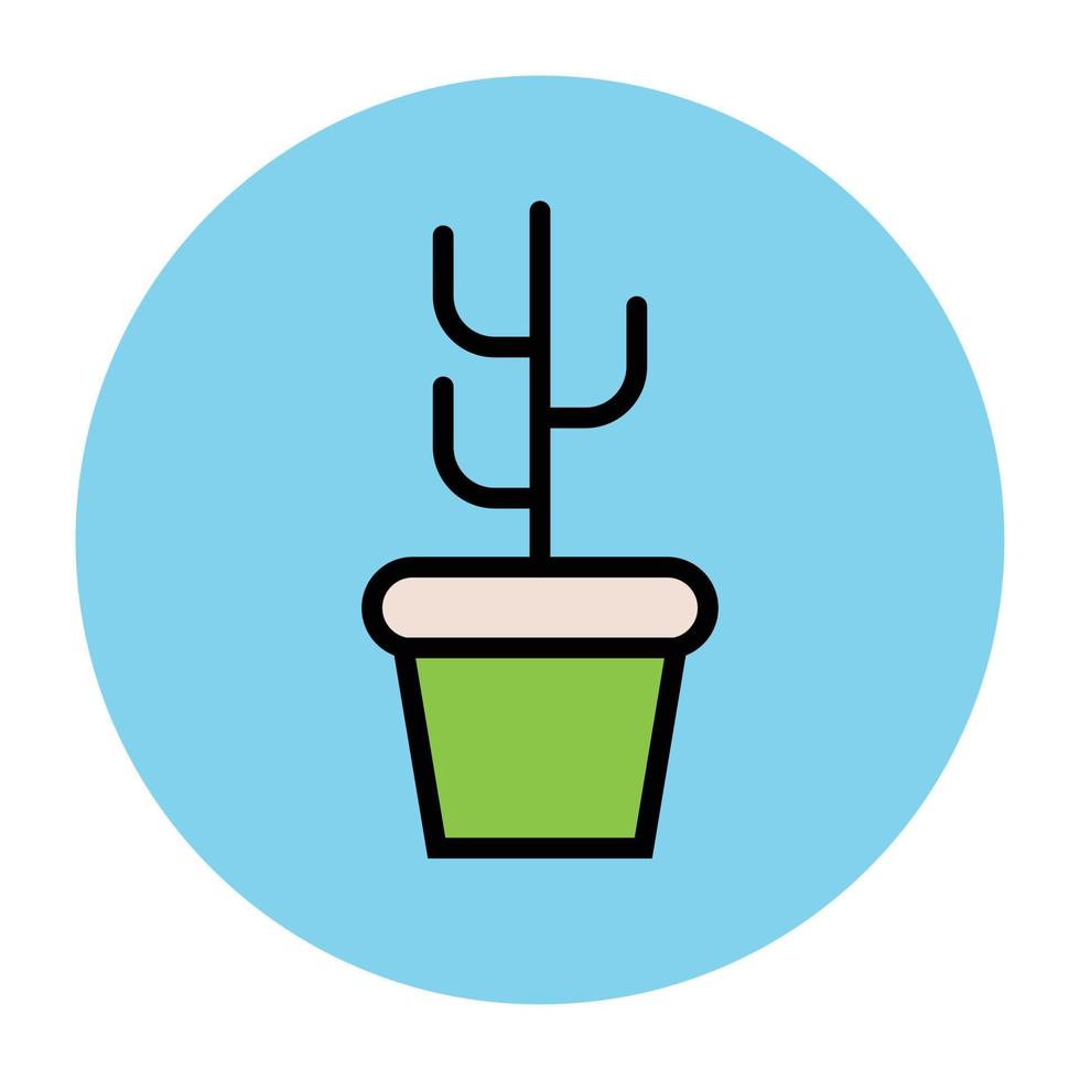 Trendy Potted Plant vector