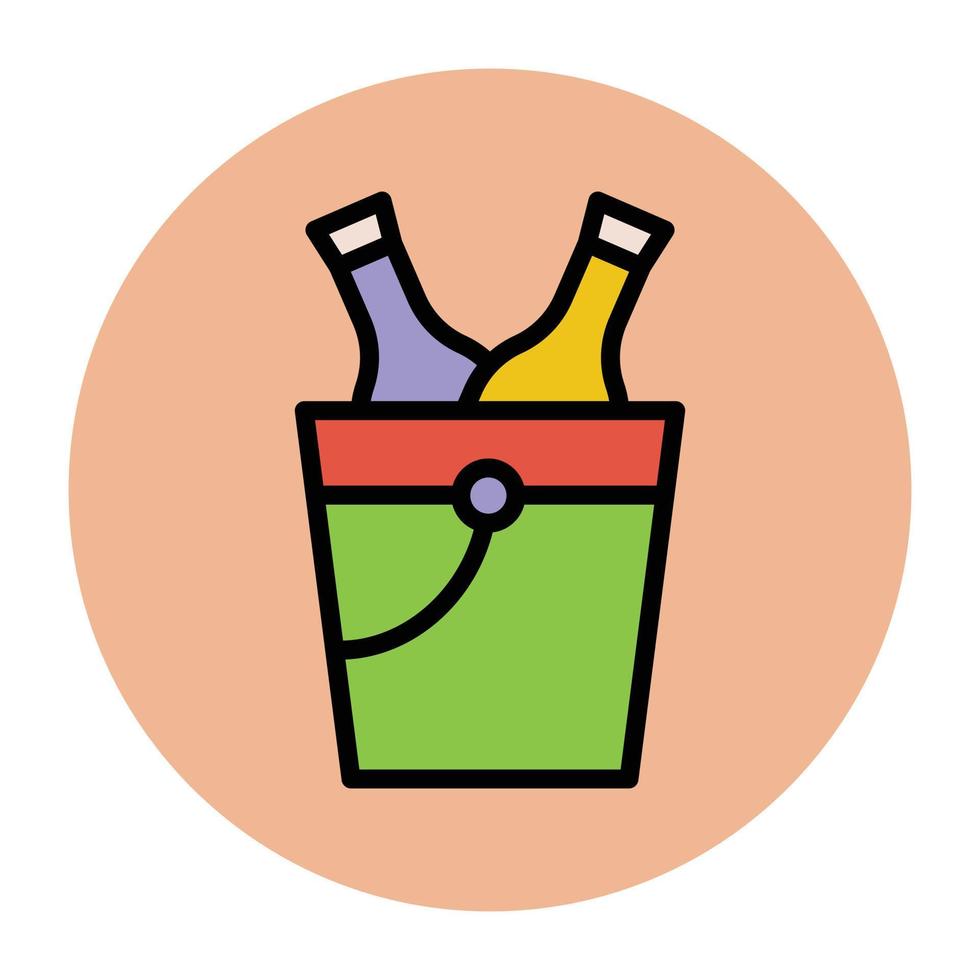 cubo de vino de moda vector