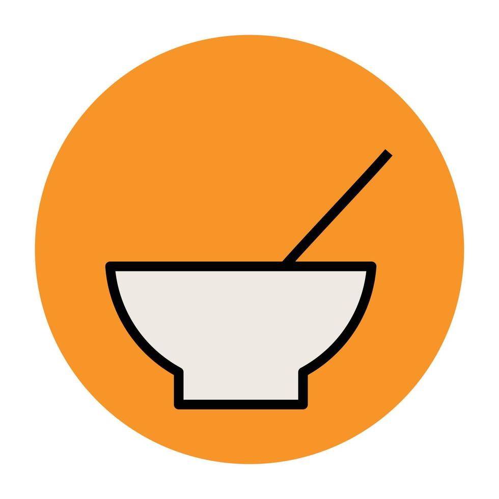 Trendy Food Bowl vector