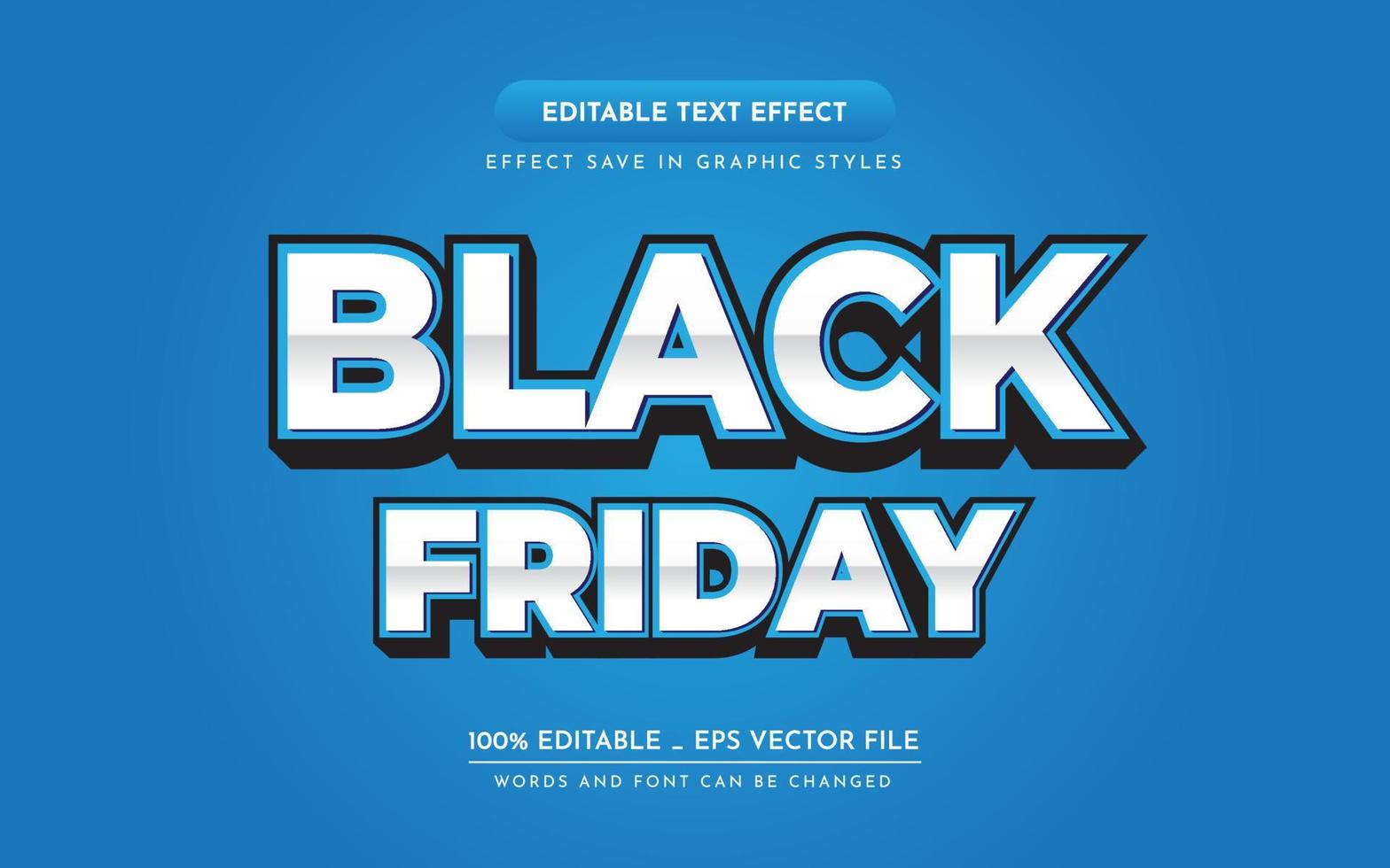 Black Friday 3D Editable Text Effect vector