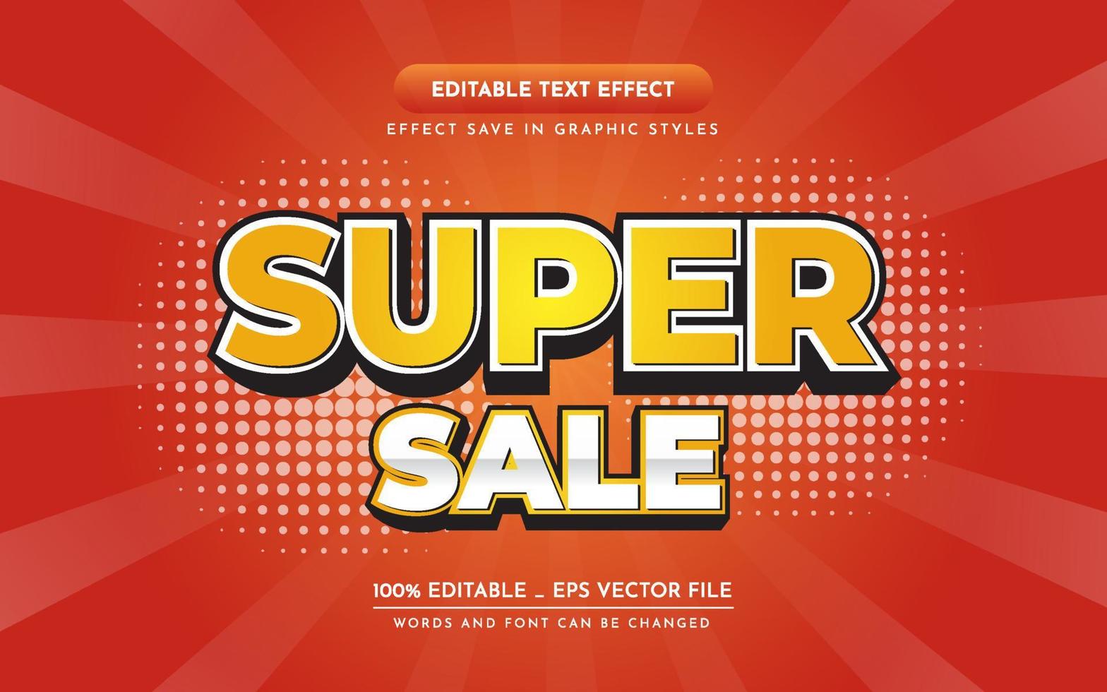 Super Sale 3D Editable Text Effect vector