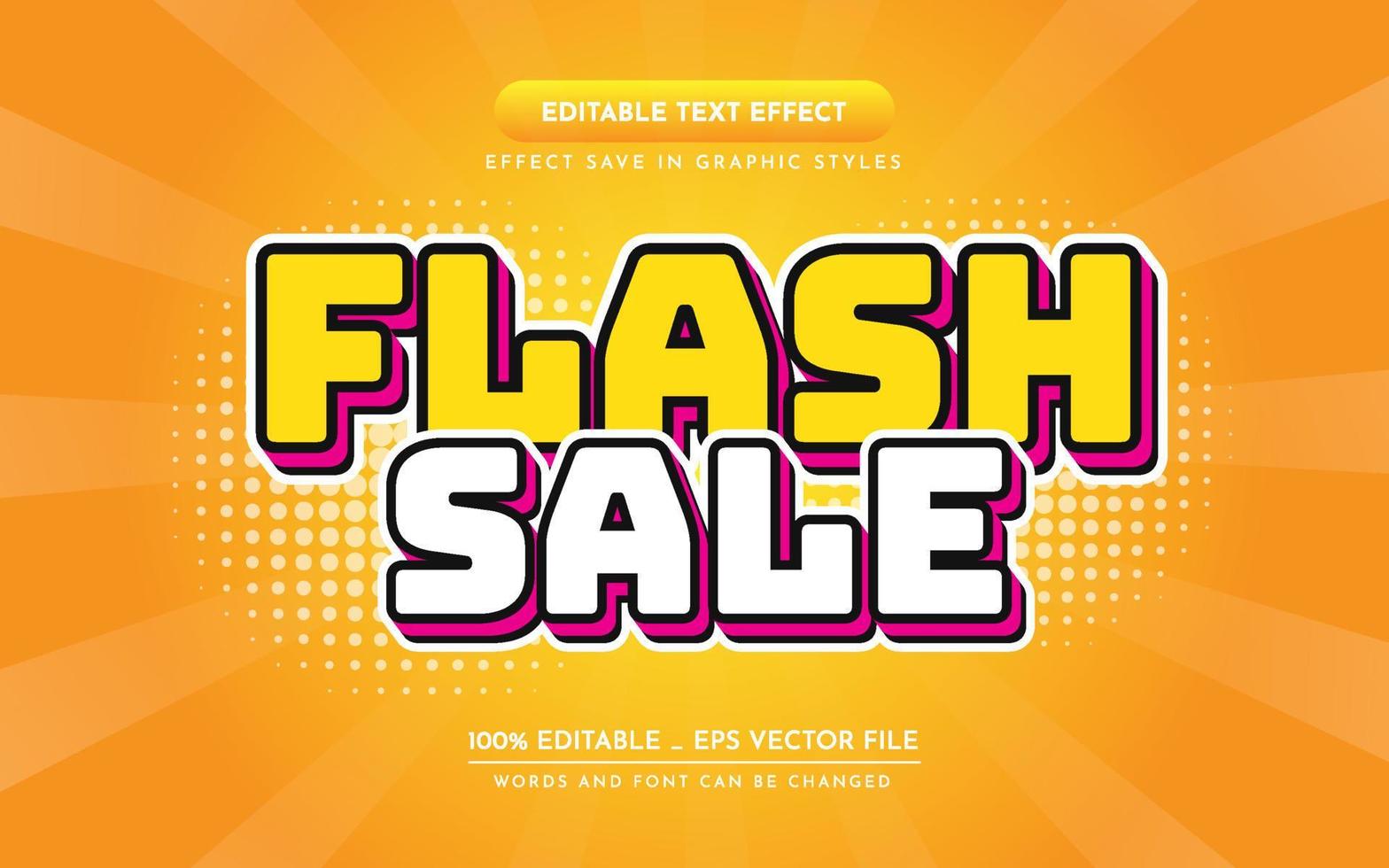 venta flash efecto de texto editable 3d vector