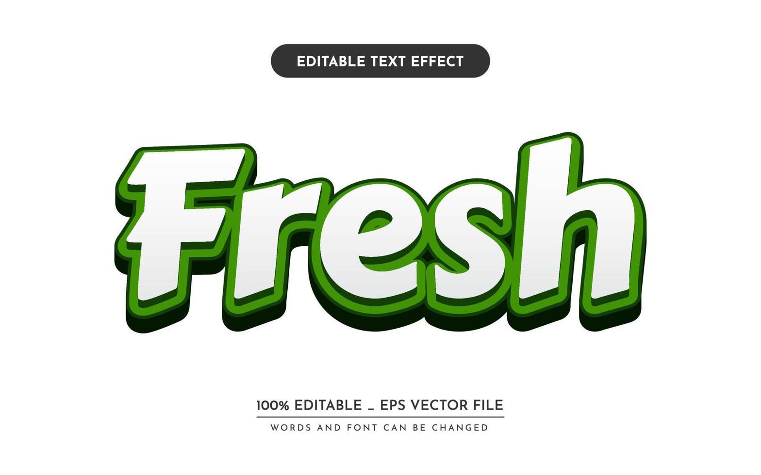 efecto de texto editable 3d fresco vector