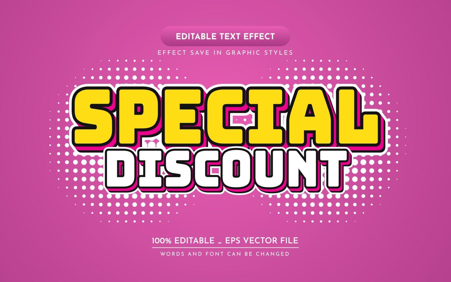 Special Discount 3D Editable Text Effect vector