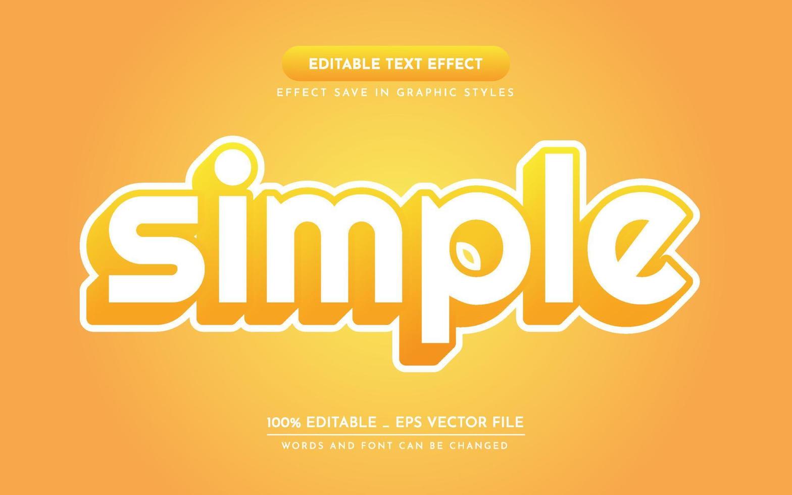 efecto de texto editable 3d simple vector