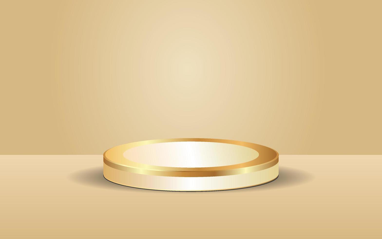 3d Style Podium Shaped Gold Luxury Background Vector Illustration for Promoting Sales and Marketing