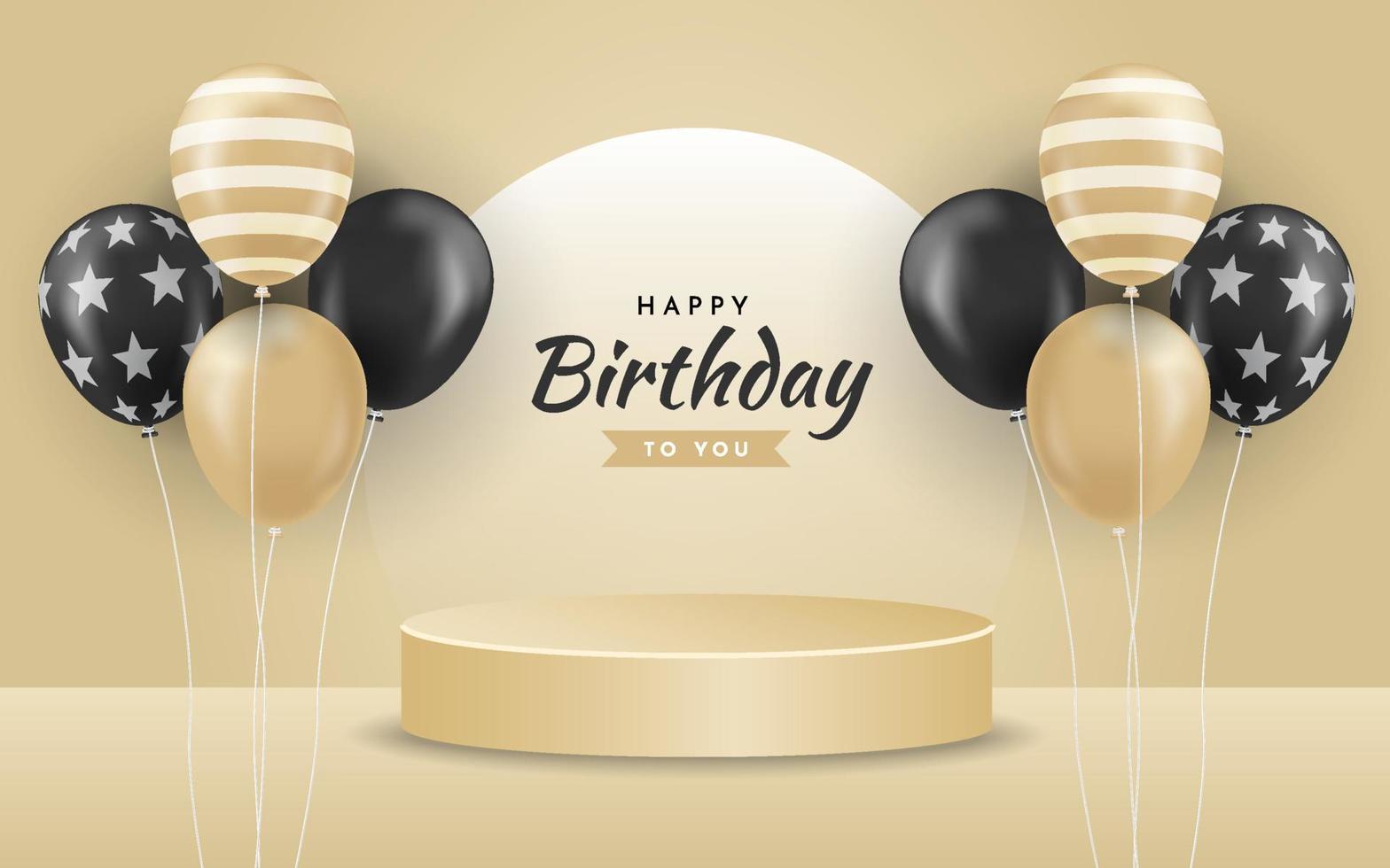 Happy Birthday Background with Realistic Luxury Golden Balloons 9382881  Vector Art at Vecteezy