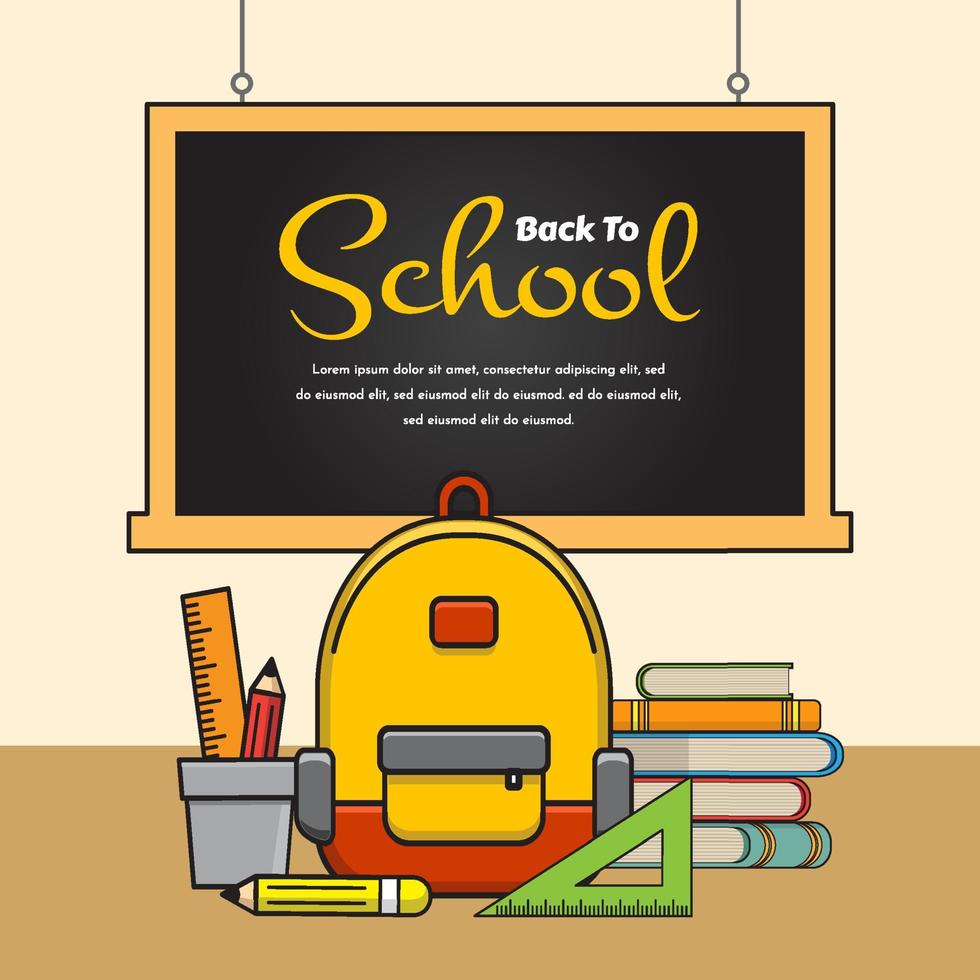 Hand Drawn Back To School Illustration with School Supplies vector