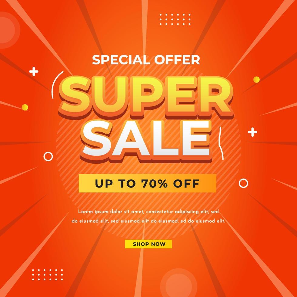 Super Sale Social Media Banner Template vector