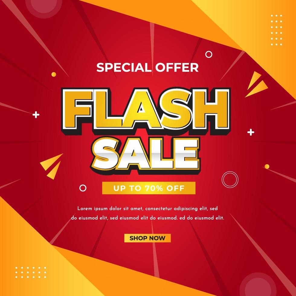 Flash Sale Social Media Banner Template vector