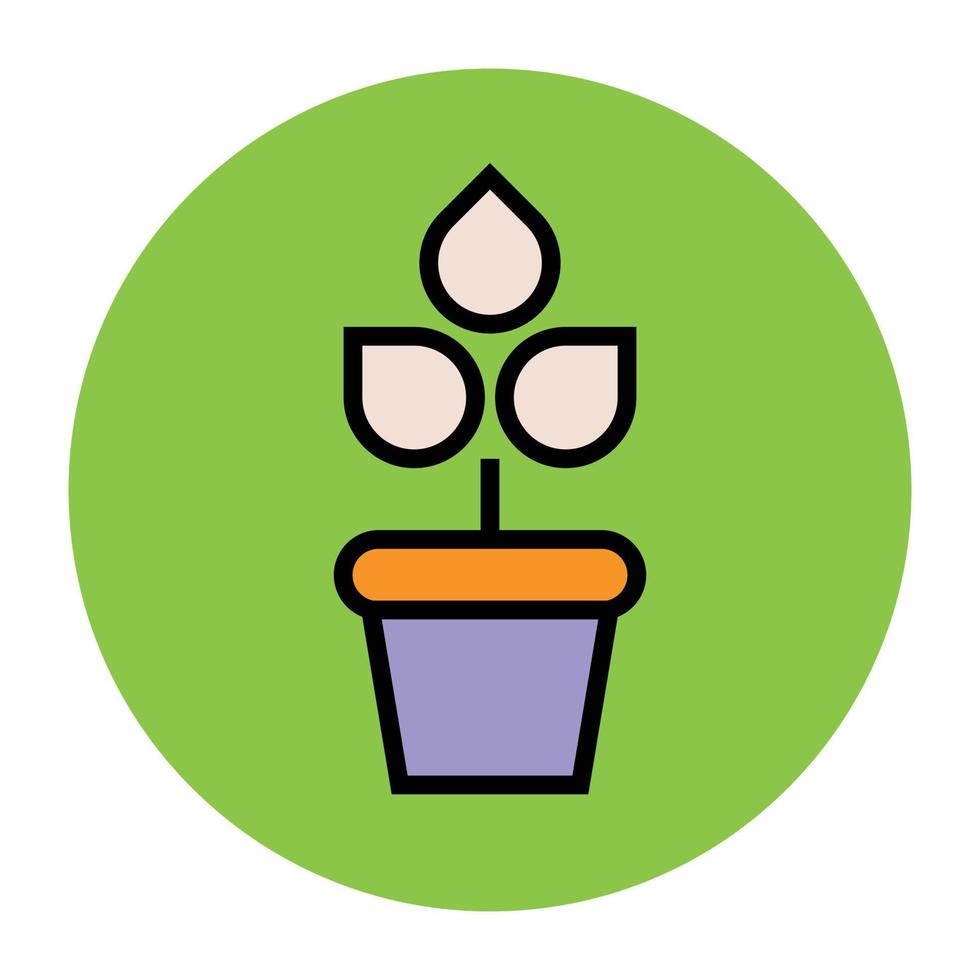 Trendy Potted Plant vector