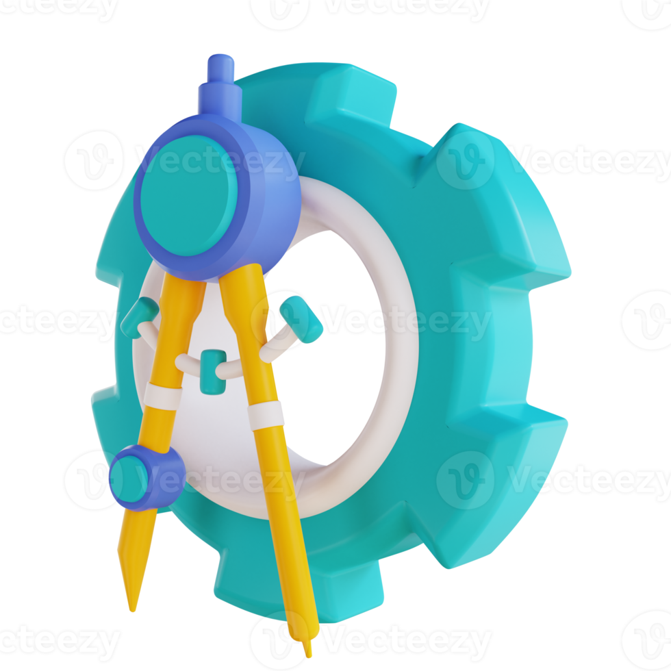 3D illustration engineering gear png