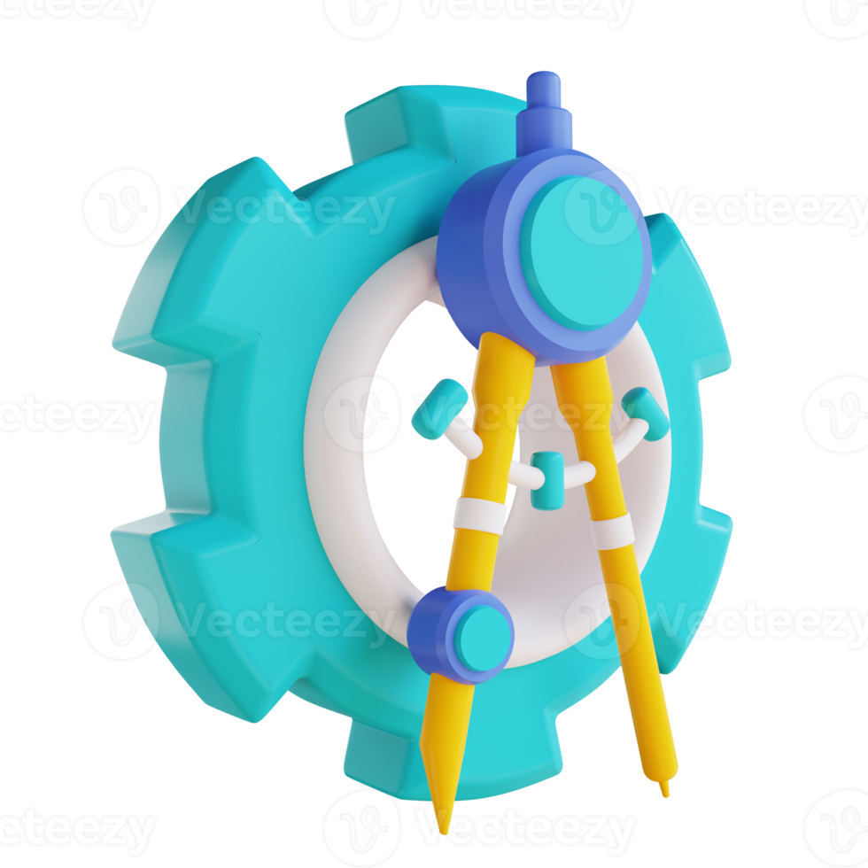 3D illustration engineering gear png