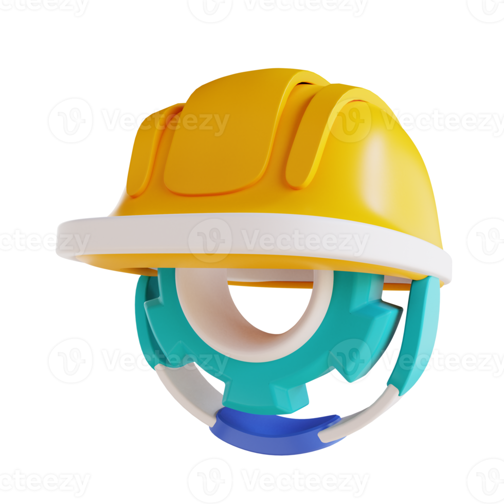 equipo y equipo de ingeniería de casco de ilustración 3d png