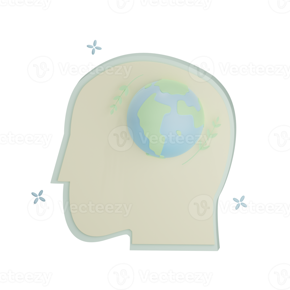 3D peace mind illustration with transparent background png