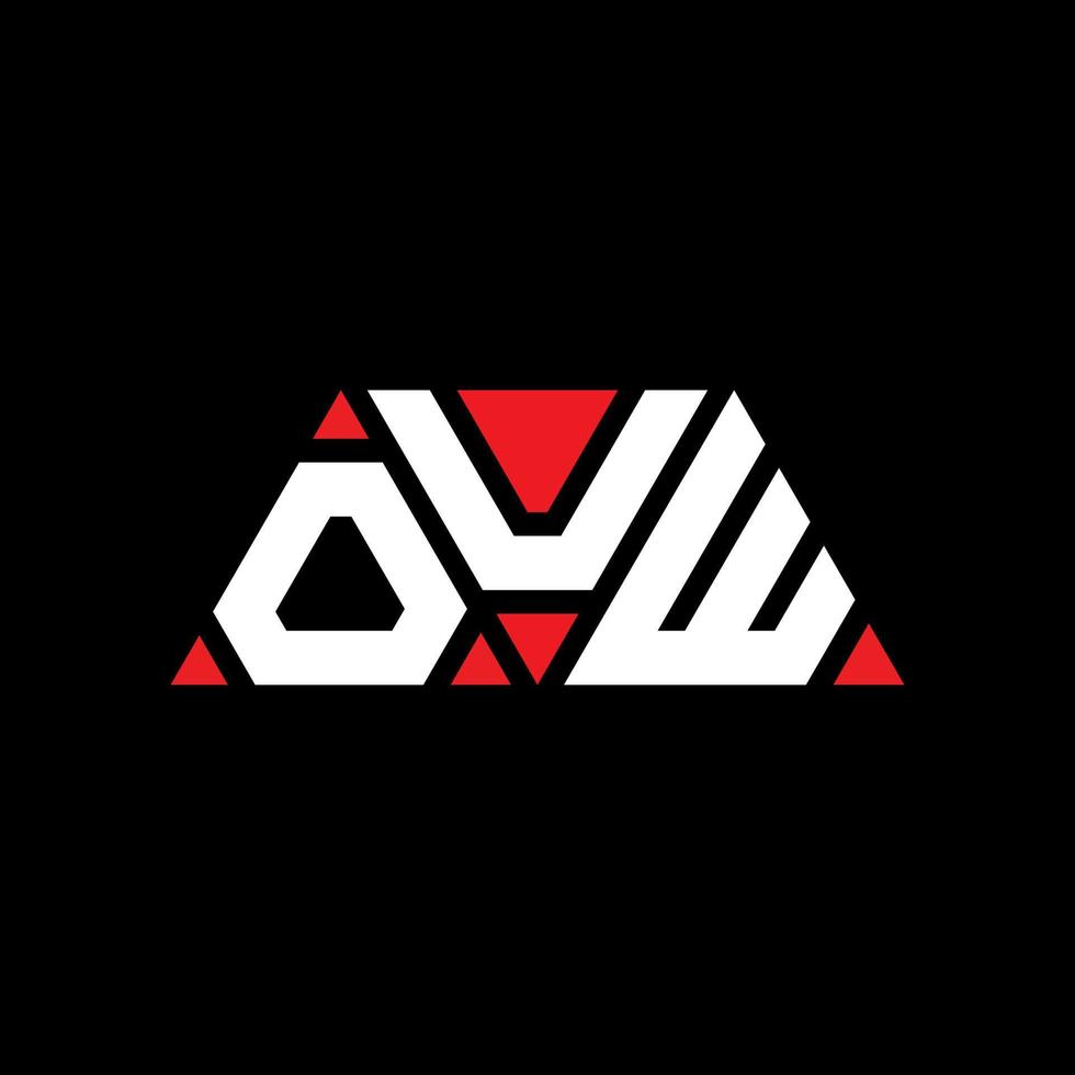ouw diseño de logotipo de letra triangular con forma de triángulo. monograma de diseño de logotipo de triángulo ouw. plantilla de logotipo de vector de triángulo ouw con color rojo. ouw logotipo triangular logotipo simple, elegante y lujoso. ay