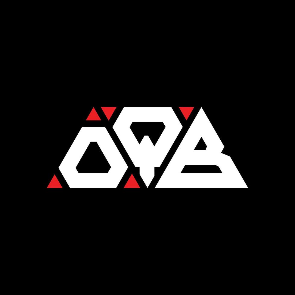 diseño de logotipo de letra triangular oqb con forma de triángulo. monograma de diseño de logotipo de triángulo oqb. plantilla de logotipo de vector de triángulo oqb con color rojo. logotipo triangular oqb logotipo simple, elegante y lujoso. oqb