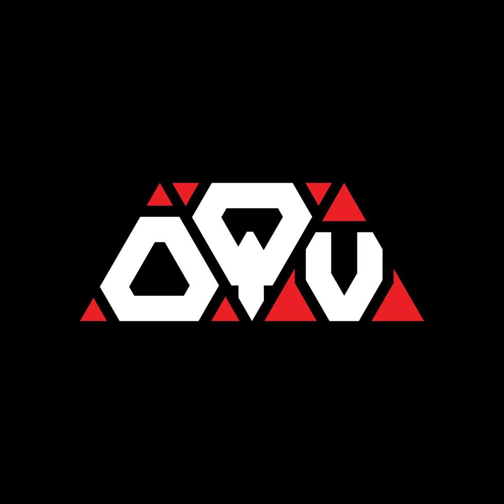 OQV triangle letter logo design with triangle shape. OQV triangle logo design monogram. OQV triangle vector logo template with red color. OQV triangular logo Simple, Elegant, and Luxurious Logo. OQV