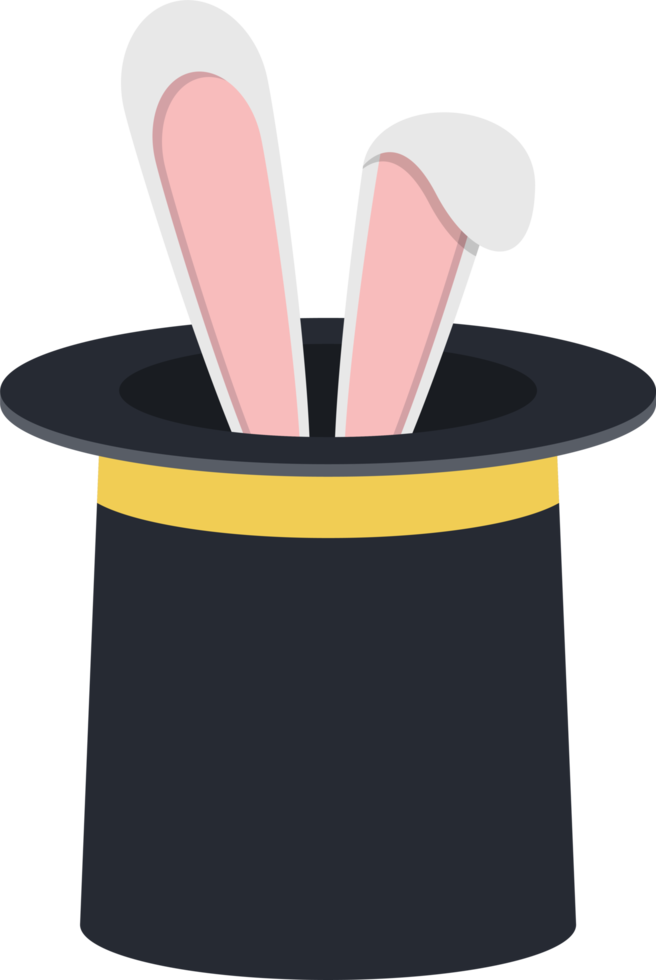 Magic hat with rabbit clipart design illustration png