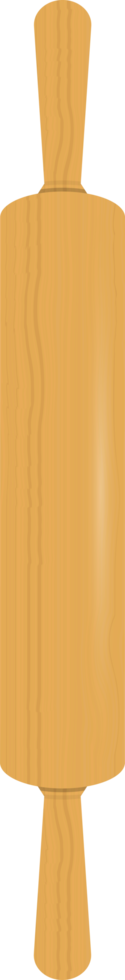 Wooden rolling pin on the dough clipart design illustration png