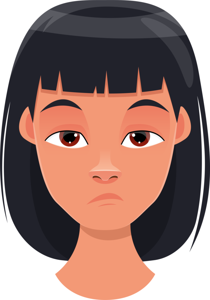 Woman face expression clipart design illustration png