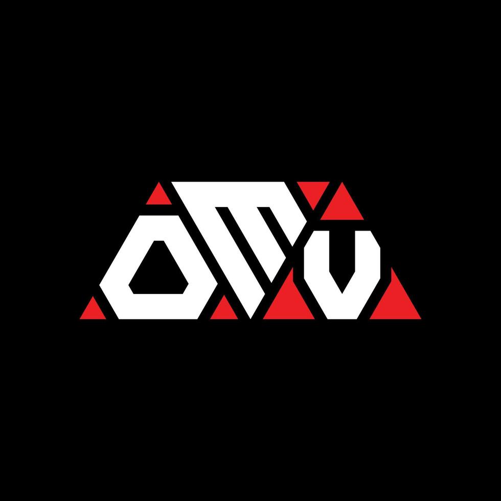 diseño de logotipo de letra triangular omv con forma de triángulo. monograma de diseño de logotipo de triángulo omv. plantilla de logotipo de vector de triángulo omv con color rojo. logotipo triangular omv logotipo simple, elegante y lujoso. omv