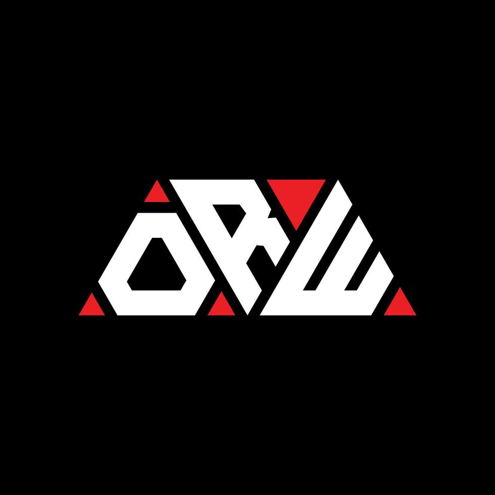 diseño de logotipo de letra de triángulo orw con forma de triángulo. monograma de diseño del logotipo del triángulo orw. plantilla de logotipo de vector de triángulo orw con color rojo. logotipo triangular orw logotipo simple, elegante y lujoso. orw
