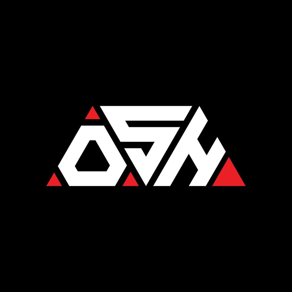 OSH triangle letter logo design with triangle shape. OSH triangle logo design monogram. OSH triangle vector logo template with red color. OSH triangular logo Simple, Elegant, and Luxurious Logo. OSH