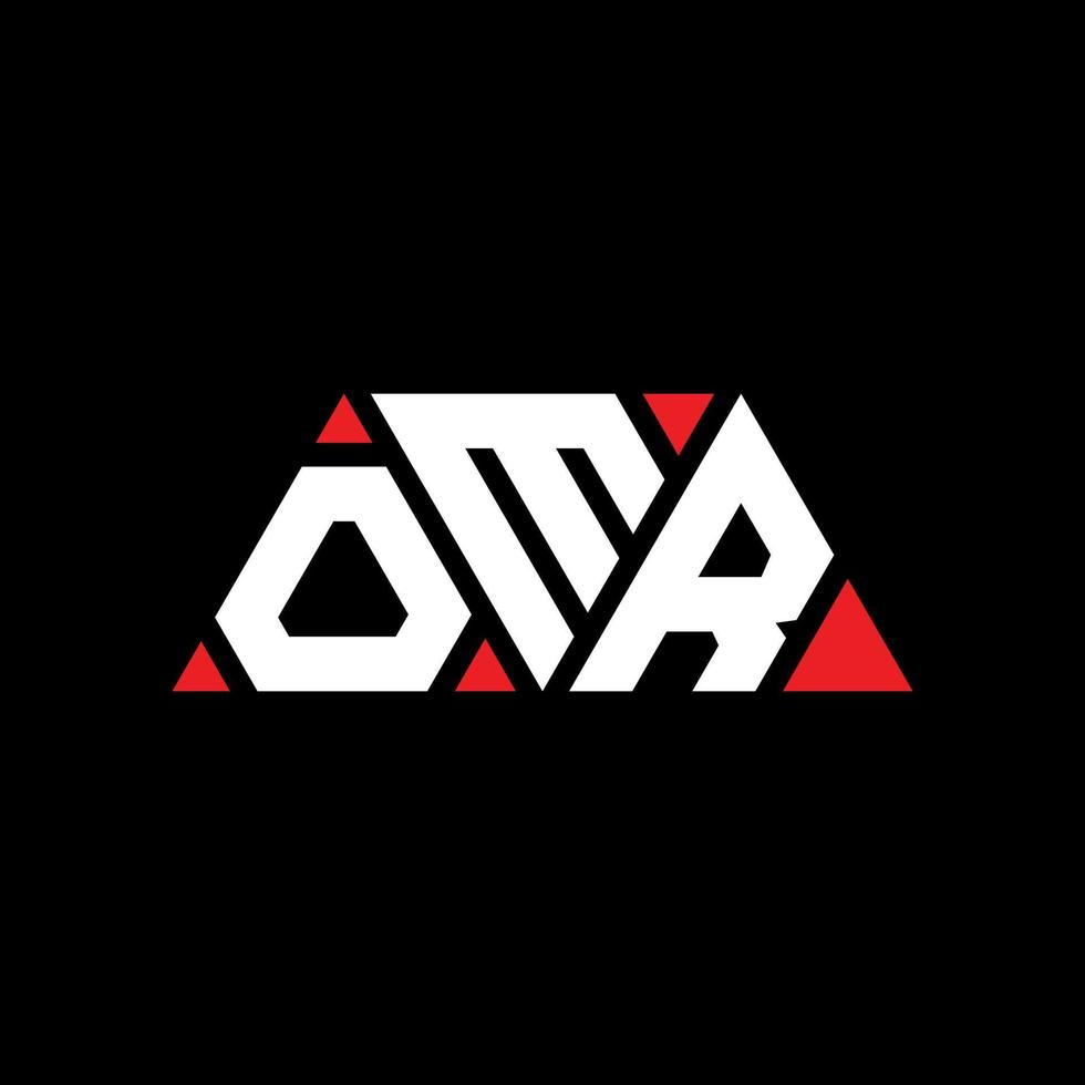 diseño de logotipo de letra triangular omr con forma de triángulo. monograma de diseño del logotipo del triángulo omr. plantilla de logotipo de vector de triángulo omr con color rojo. logotipo triangular omr logotipo simple, elegante y lujoso. Dios mío