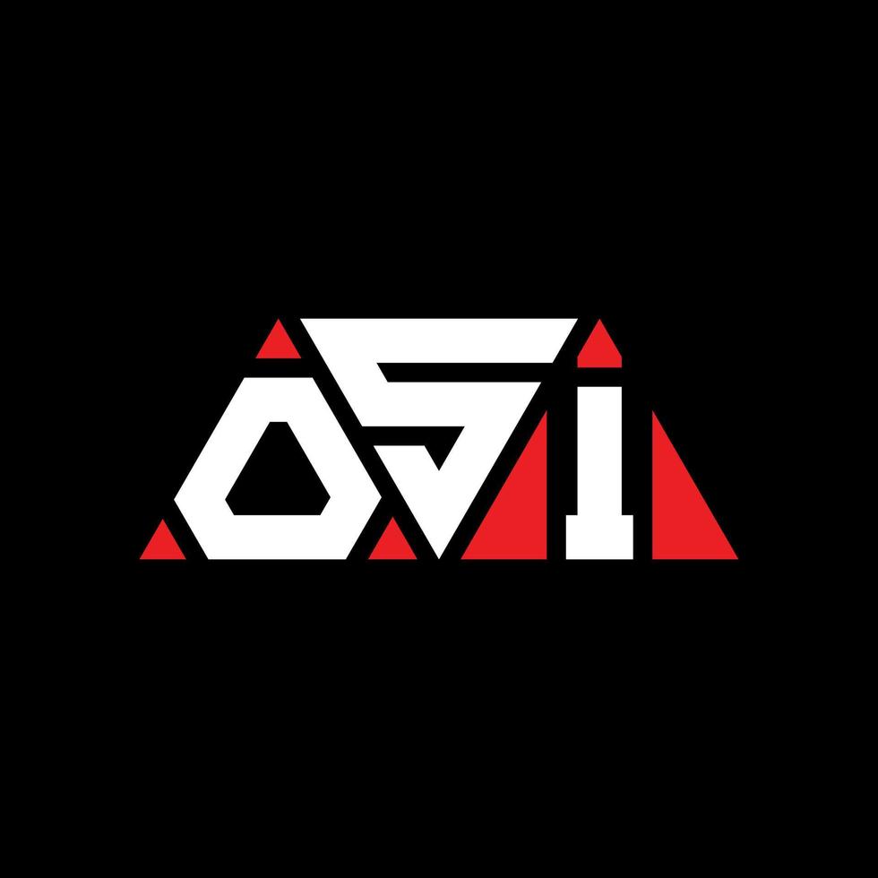 diseño de logotipo de letra triangular osi con forma de triángulo. monograma de diseño del logotipo del triángulo osi. plantilla de logotipo de vector de triángulo osi con color rojo. logotipo triangular osi logotipo simple, elegante y lujoso. osi