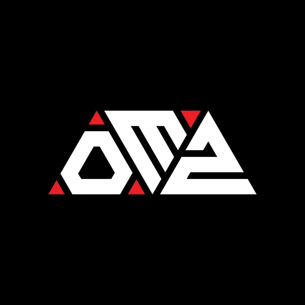 Diseño de logotipo de letra triangular omz con forma de triángulo. monograma de diseño del logotipo del triángulo omz. plantilla de logotipo de vector de triángulo omz con color rojo. logotipo triangular omz logotipo simple, elegante y lujoso. omz