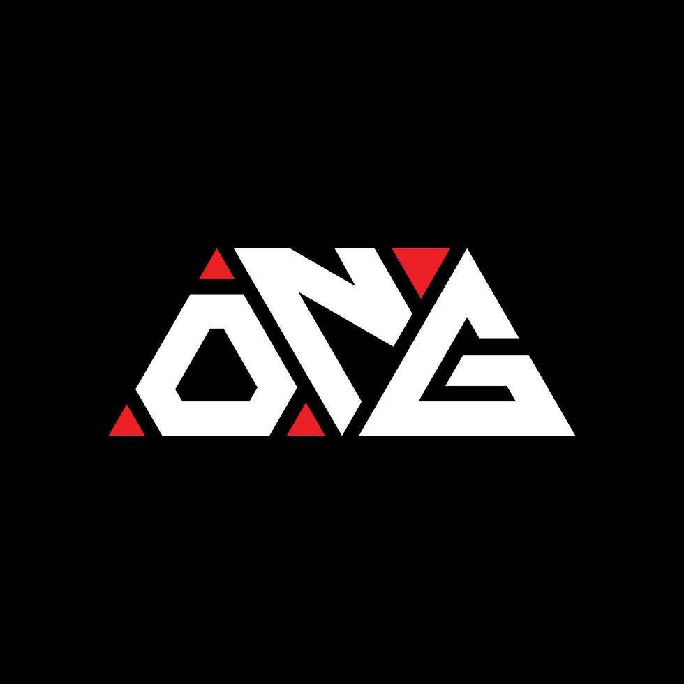 ONG triangle letter logo design with triangle shape. ONG triangle logo