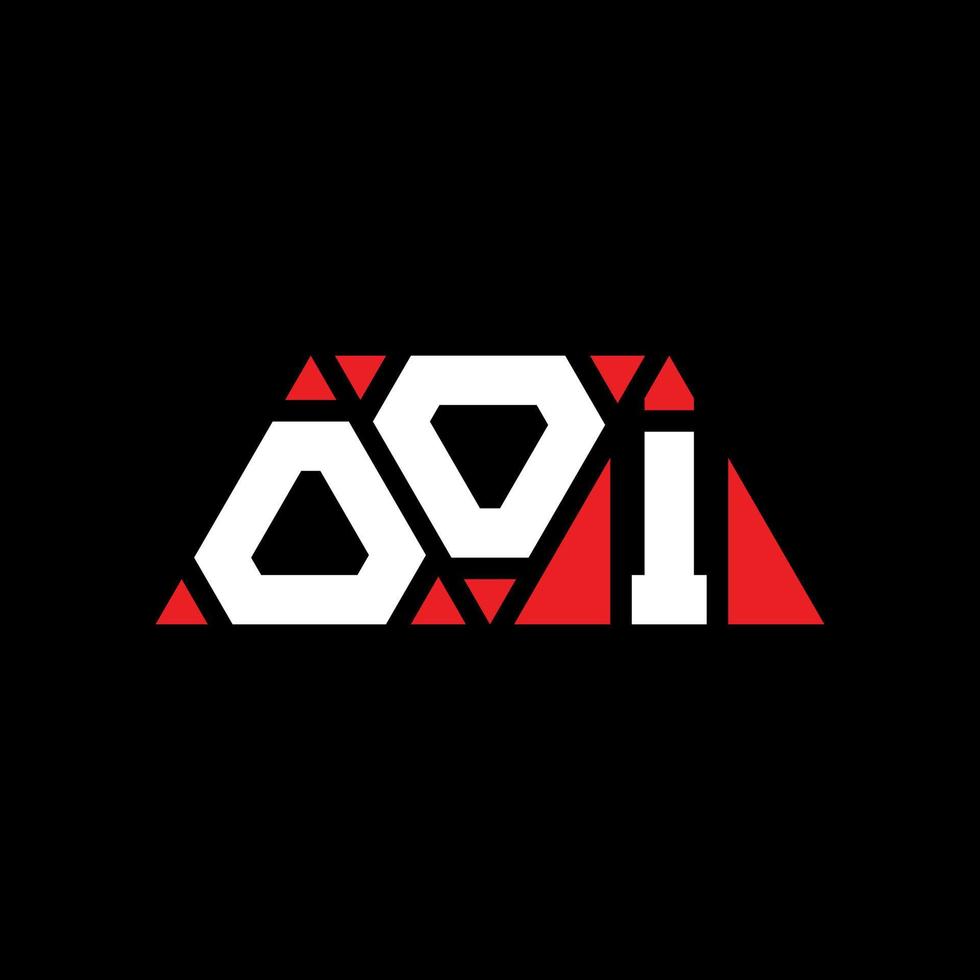 diseño de logotipo de letra triangular ooi con forma de triángulo. monograma de diseño de logotipo de triángulo ooi. plantilla de logotipo de vector de triángulo ooi con color rojo. logotipo triangular ooi logotipo simple, elegante y lujoso. ooo